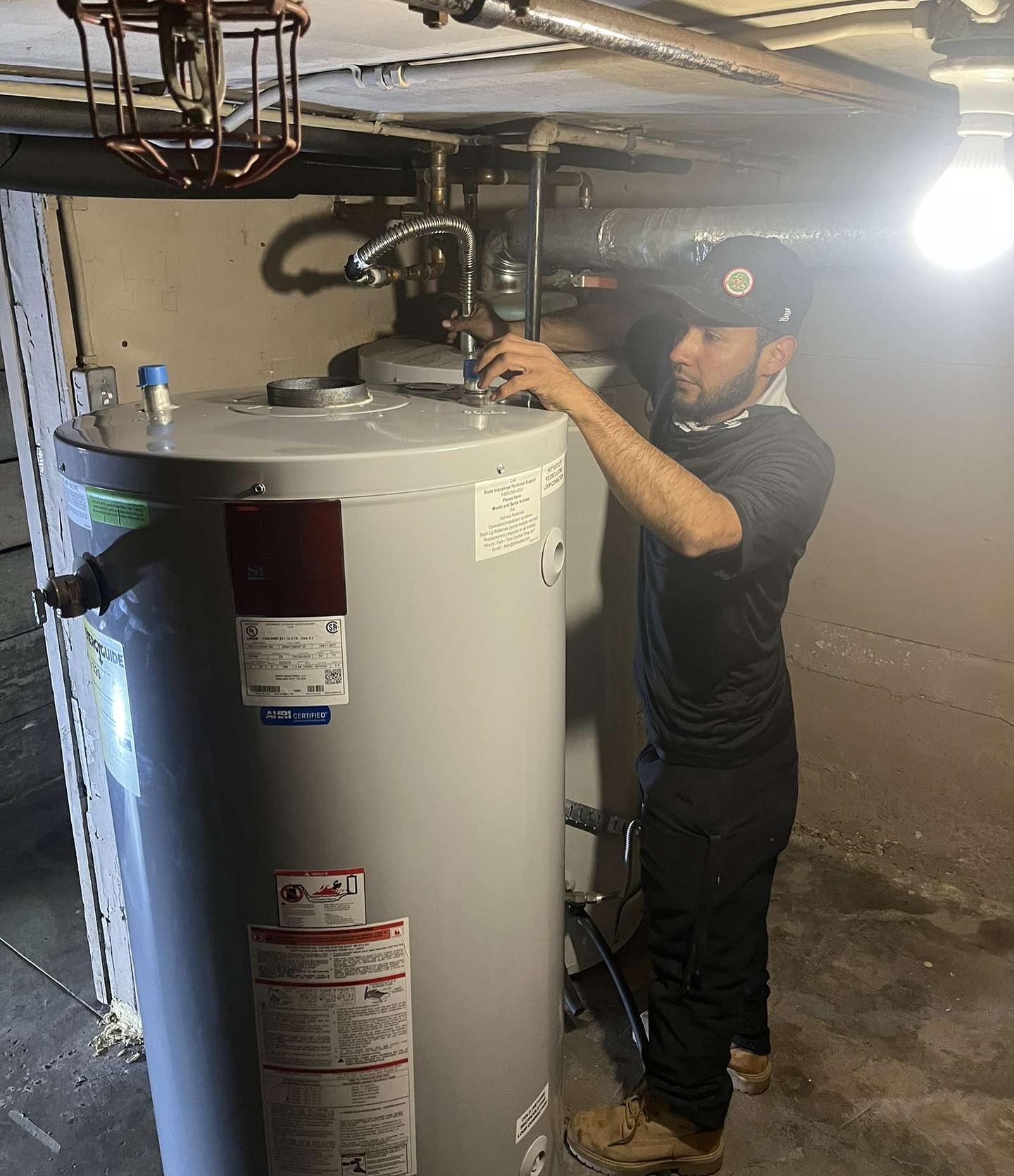 A 75 gallon unit installed during a water heater replacement job from Flow Masters Plumbing